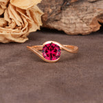 Unique Twisted, Entwined Round Cut Ruby Engagement Ring - Additional view