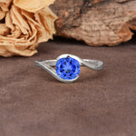 Unique Twisted, Entwined Round Cut Sapphire Engagement Ring - Additional view