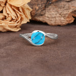 Unique Twisted, Entwined Round Cut Turquoise Engagement Ring - Additional view
