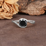 Unique Twisted, Entwined Round Cut Black Onyx Engagement Ring - Additional view
