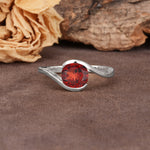Unique Twisted, Entwined Round Cut Garnet Engagement Ring - Additional view