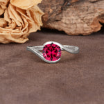 Unique Twisted, Entwined Round Cut Ruby Engagement Ring - Additional view