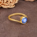 Unique Twisted, Entwined Round Cut Sapphire Engagement Ring - Additional view