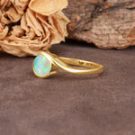 Unique Twisted, Entwined Round Cut Fire Opal Engagement Ring - Additional view