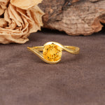 Unique Twisted, Entwined Round Cut Citrine Engagement Ring - Additional view