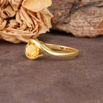Unique Twisted, Entwined Round Cut Citrine Engagement Ring - Additional view
