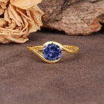 Unique Twisted, Entwined Round Cut Tanzanite Engagement Ring - Additional view