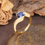 Unique Twisted, Entwined Round Cut Tanzanite Engagement Ring - Additional view