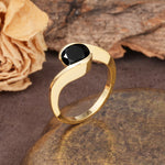 Unique Twisted, Entwined Round Cut Black Onyx Engagement Ring - Additional view