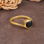 Unique Twisted, Entwined Round Cut Black Onyx Engagement Ring - Additional view