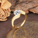 Unique Twisted, Entwined Round Cut Lab Diamond Engagement Ring - Additional view