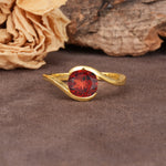 Unique Twisted, Entwined Round Cut Garnet Engagement Ring - Additional view