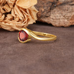 Unique Twisted, Entwined Round Cut Garnet Engagement Ring - Additional view