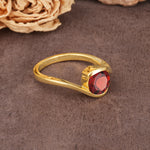 Unique Twisted, Entwined Round Cut Garnet Engagement Ring - Additional view