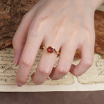 Unique Twisted, Entwined Round Cut Garnet Engagement Ring - Additional view
