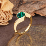 Unique Twisted, Entwined Round Cut Emerald Engagement Ring - Additional view