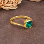 Unique Twisted, Entwined Round Cut Emerald Engagement Ring - Additional view