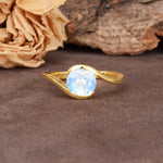 Unique Twisted, Entwined Round Cut Moonstone Engagement Ring - Additional view