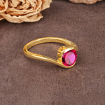 Unique Twisted, Entwined Round Cut Ruby Engagement Ring - Additional view