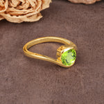 Unique Twisted, Entwined Round Cut Peridot Engagement Ring - Additional view