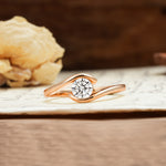 Unique, Minimalist, and Intertwined Round Cut Lab Diamond Engagement Ring - Additional view