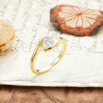 Unique, Minimalist, and Intertwined Round Cut Moissanite Engagement Ring - Additional view
