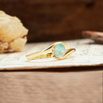 Unique, Minimalist, and Intertwined Round Cut Fire Opal Engagement Ring - Additional view