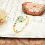 Unique, Minimalist, and Intertwined Round Cut Fire Opal Engagement Ring - Additional view