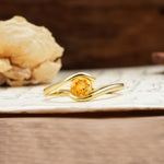Unique, Minimalist, and Intertwined Round Cut Citrine Engagement Ring - Additional view
