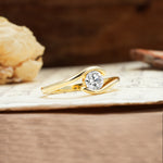 Unique, Minimalist, and Intertwined Round Cut Lab Diamond Engagement Ring - Additional view