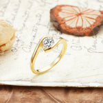 Unique, Minimalist, and Intertwined Round Cut Lab Diamond Engagement Ring - Additional view