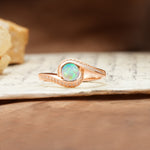 Unique Pavé-Set Spiral Round Cut Fire Opal Engagement Ring - Additional view