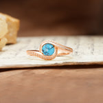 Unique Pavé-Set Spiral Round Cut Turquoise Engagement Ring - Additional view
