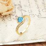 Unique Pavé-Set Spiral Round Cut Turquoise Engagement Ring - Additional view