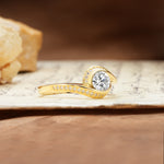 Unique Pavé-Set Spiral Round Cut Lab Diamond Engagement Ring - Additional view