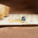 Unique Pavé-Set Spiral Round Cut Alexandrite Engagement Ring - Additional view