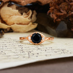 Retro Twisted Demon's Eye — 6-Prong Round Cut Black Onyx Engagement Ring - Additional view