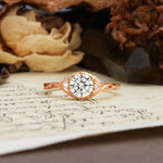 Retro Twisted Demon's Eye — 6-Prong Round Cut Lab Diamond Engagement Ring - Additional view