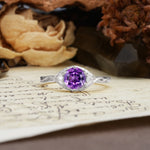 Retro Twisted Demon's Eye — 6-Prong Round Cut Amethyst Engagement Ring - Additional view