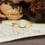 Retro Twisted Demon's Eye — 6-Prong Round Cut Moissanite Engagement Ring - Additional view