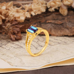 Unique and Luxurious 4-Prong Emerald Cut Alexandrite Engagement Ring - Additional view