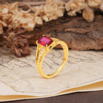 Unique and Luxurious 4-Prong Emerald Cut Ruby Engagement Ring - Additional view