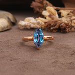 Unique and Luxurious 4-Prong Marquise Cut Alexandrite Engagement Ring - Additional view