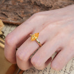Unique and Luxurious 4-Prong Marquise Cut Citrine Engagement Ring - Additional view