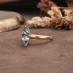 Unique and Luxurious 4-Prong Marquise Cut Black Rutilated Quartz Engagement Ring - Additional view