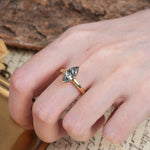 Unique and Luxurious 4-Prong Marquise Cut Black Rutilated Quartz Engagement Ring - Additional view