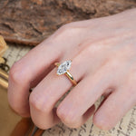 Unique and Luxurious 4-Prong Marquise Cut Lab Diamond Engagement Ring - Additional view