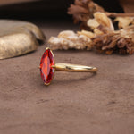 Unique and Luxurious 4-Prong Marquise Cut Garnet Engagement Ring - Additional view