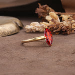 Unique and Luxurious 4-Prong Marquise Cut Garnet Engagement Ring - Additional view