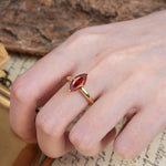 Unique and Luxurious 4-Prong Marquise Cut Garnet Engagement Ring - Additional view